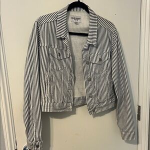 Velvet Heart Striped Jean Jacket